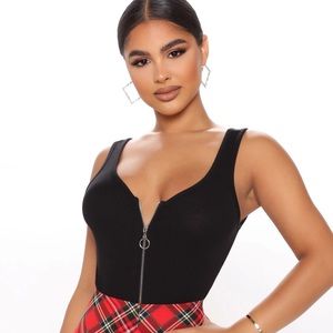 Black Tank Top with O-ring zipper